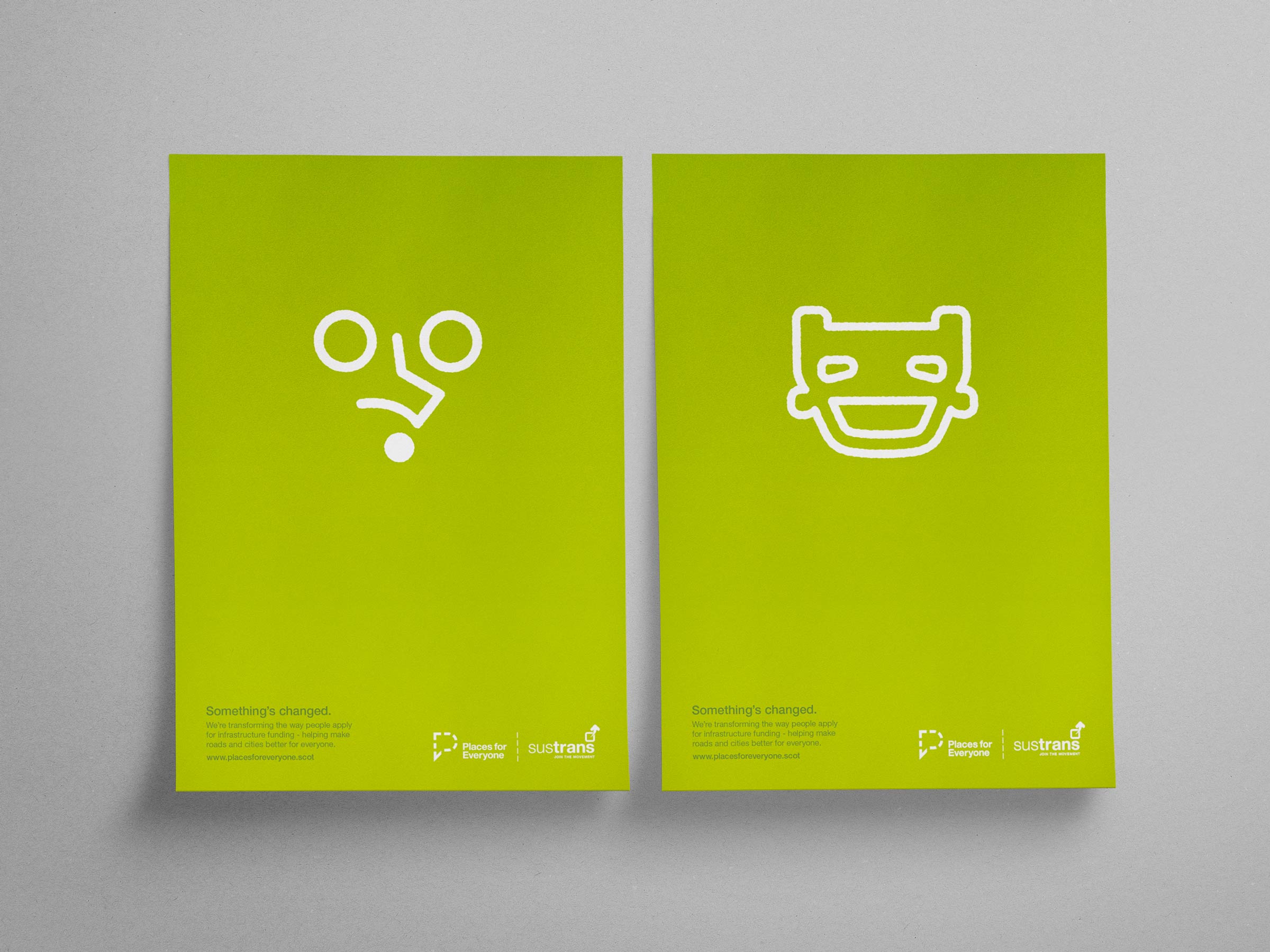 Sustrans Places for Everyone awareness posters designed by Monumentum Brands