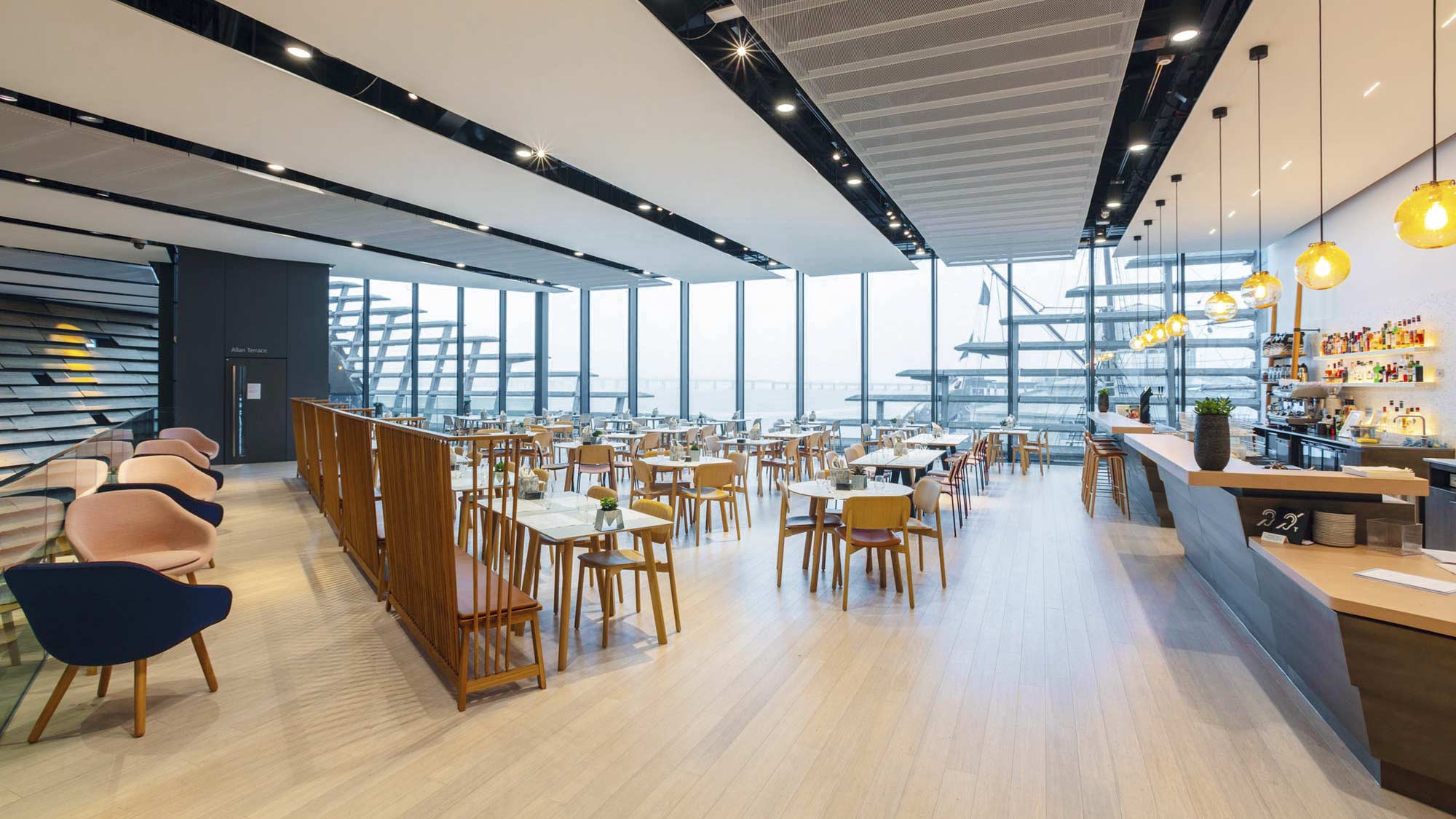 V&A Dundee Tatha Bar and Grill interior design visual identity designed by Monumentum Brands